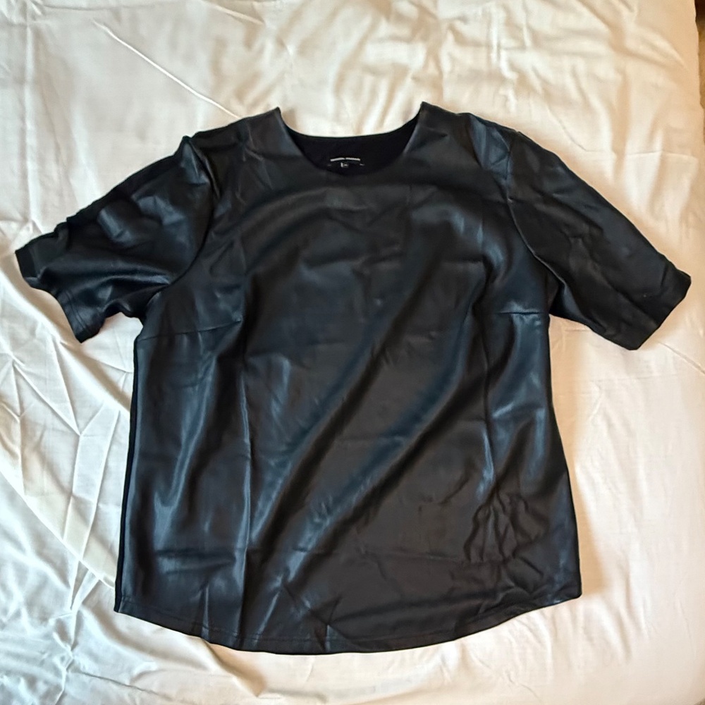 Universal Standard Piave Leatherette Top - Black M 18-20 - Picture 3 of 11
